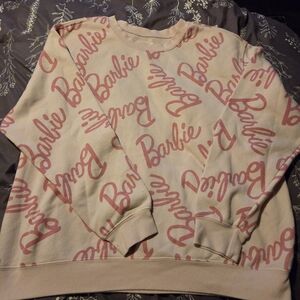 Barbie Logo Pink and Cream Women's Sweater